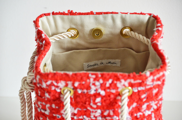 花式花呢手袋 Marine Bag 紅色 x 白色 非常適合母親節禮物！ 第8張的照片