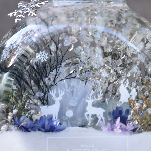 ◆ハーバリウム　183 silent night  雪が舞い降りた夜*.:。✿* ◇ハーバリウム 183 silent night 雪が舞い降りた夜*.:。✿*