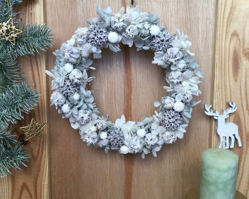 プリザーブドフラワー✱リース(white) プリザーブドフラワー MKkoo8