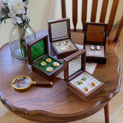 ヴィンテージスタイル!! コンパクト木製ケース 指輪・リングケース アクセサリー収納 花柄 インテリア飾り 9枚目の画像