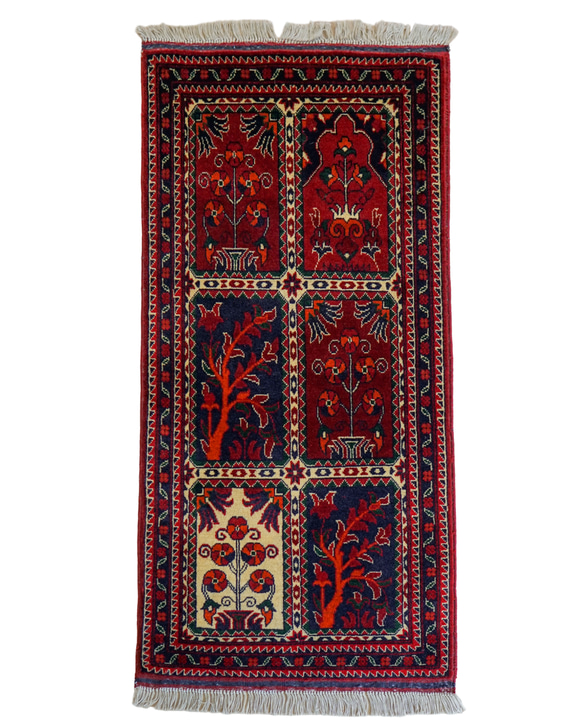 103×53cｍ【 アフガ二スタン手織り絨毯　カールモハメディ 】トライバルラグ 12枚目の画像