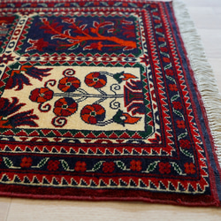 103×53cｍ【 アフガ二スタン手織り絨毯　カールモハメディ 】トライバルラグ 5枚目の画像