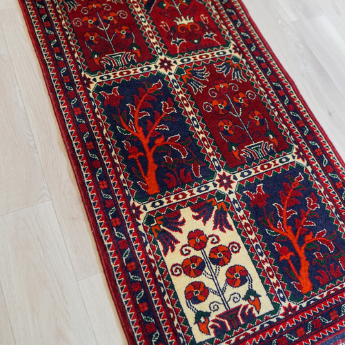 103×53cm【 アフガ二スタン手織り絨毯カールモハメディ 】トライバルラグ