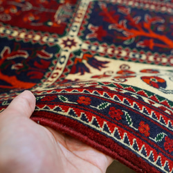 103×53cｍ【 アフガ二スタン手織り絨毯　カールモハメディ 】トライバルラグ 4枚目の画像