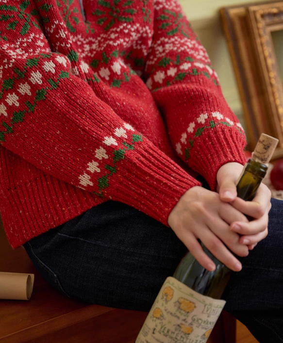 クリスマス限定　ジャガードセーター　ウール混 3枚目の画像