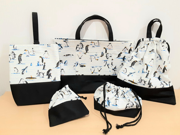 入園入学セット5点セットハンドメイドペンギン