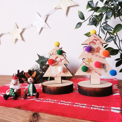 クリスマスツリー 手作りキット / 親子で一緒に / 天然木 / 思い出 / クリスマス 親子 家族 兄弟 1枚目の画像