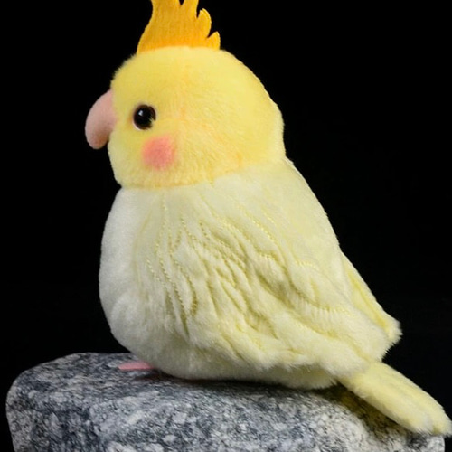 オカメインコのぬいぐるみ(自立可動式・鳴き声仕掛け・バードコール付き) オカメインコのぬいぐるみ(自立可動式・鳴き声仕掛け・バードコール