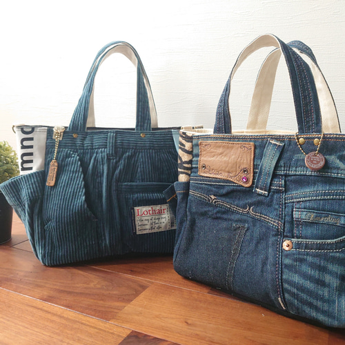 No.369【DENIM✖️ファーleopard winter BAG❤️】デニム