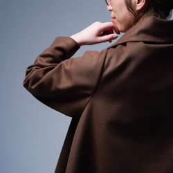 【soco】優質光澤100%麥爾登羊毛層疊夾克/棕色 h021k-brw3 第18張的照片