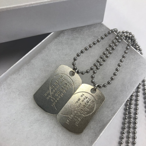 WWII期 ヴィンテージ ドッグタグ ペア ネームプレート US Army ミリ