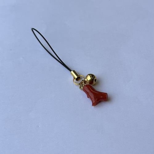 土佐沖赤珊瑚のストラップ・バックチャーム 御守り・招福 プレゼントに