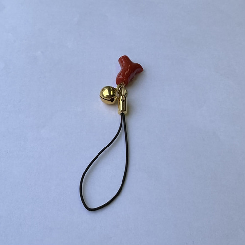 土佐沖赤珊瑚のストラップ・バックチャーム 御守り・招福 プレゼントに