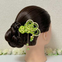 成人式結婚式卒業式・和装水引髪飾り・蝶・白紺 かんざし NTmom 通販