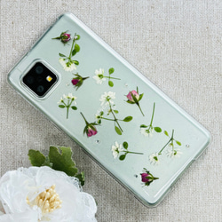 【ほぼ全機種対応スマホケース❁】押し花スマホケース NO.513 押し花＆レジン 1枚目の画像