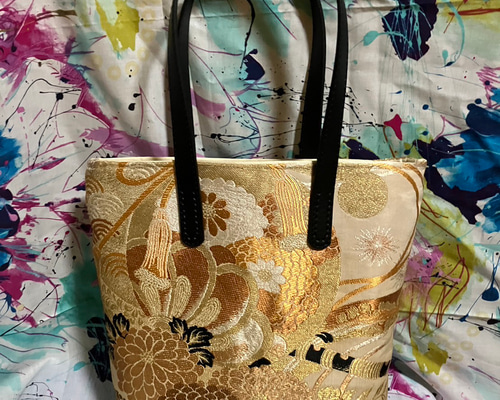 アンズルーム☆帯で作った トートバッグ☆ハンドバッグ☆着物 帯