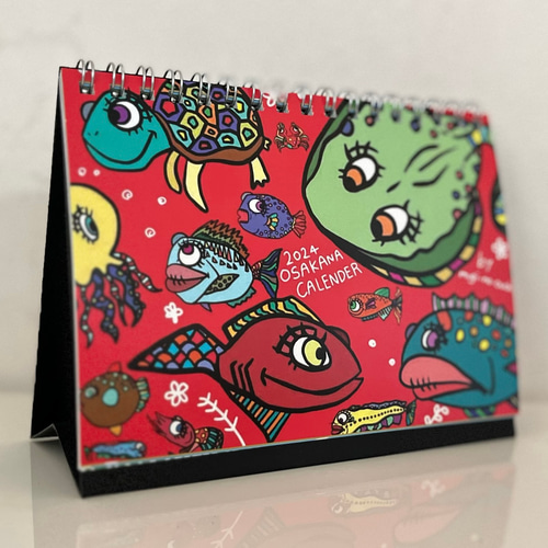 おさかなカレンダー＊2024卓上カレンダー カレンダー mugi-no-ouchi