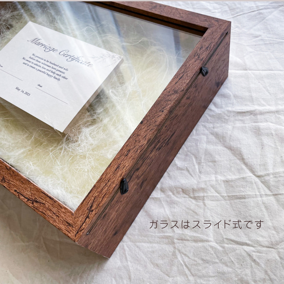 ゲスト参加型結婚証明書（サーモンピンク）　　アーティフィシャルフラワー　結婚証明書　結婚誓約書 11枚目の画像