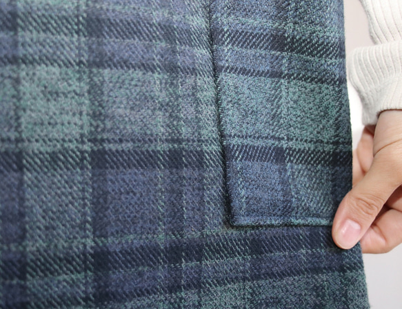 コットンツィード ブラックウォッチチェックの2wayジャンパースカート 7枚目の画像