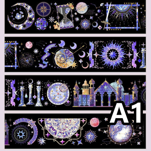 海外PETテープ 切り売り 太陽 月 星 星と月の神話/灼熱の太陽 海外