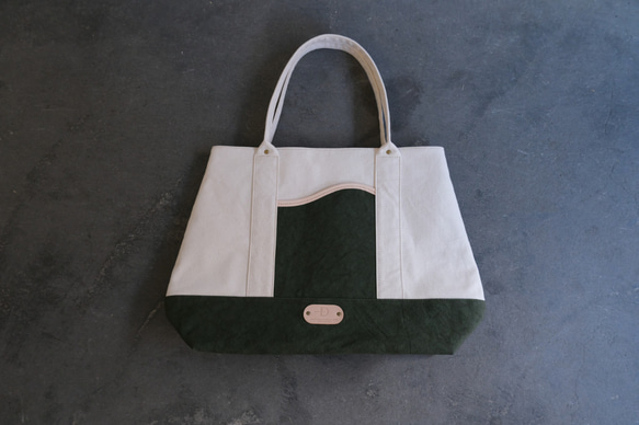 【受注生産】tote bag 　green 1枚目の画像