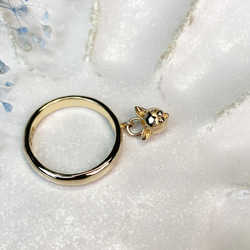 貓臉吊飾戒指，銀配件，金配件，18k金，銀925 第2張的照片