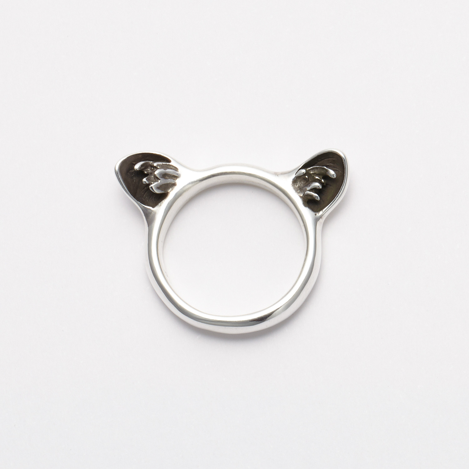 ねこ耳リング、silver925,銀、シルバーアクセサリー