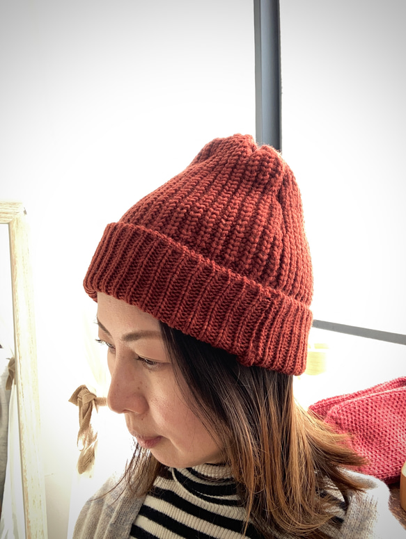 Hannah knit cap (手編み機ニット） 11枚目の画像