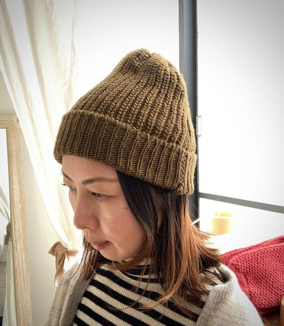 Hannah knit cap (手編み機ニット） 12枚目の画像