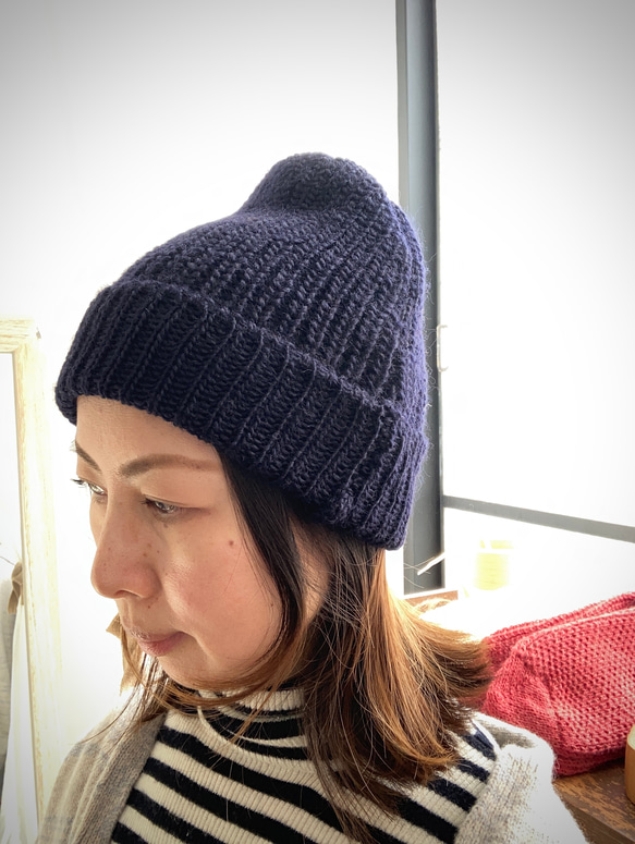 Hannah knit cap (手編み機ニット） 13枚目の画像