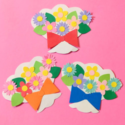 ★ラミネート　色紙　壁面　アルバム　飾り　～かわいい小花のブーケをあなたに♪～　花束　ブーケ　花　画用紙　かわいい 5枚目の画像