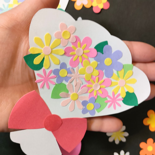 人気 ラミネート可 色紙 壁面 アルバム 飾り ～3つの花束いい香り