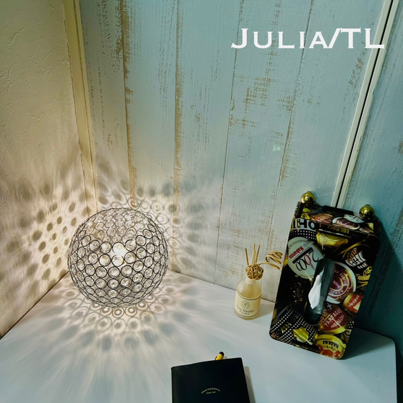 卓上照明 テーブルライト Julia/TL ジュリア クリスタルビーズ ランプシェード 中間スイッチ付 E17LED照明 2枚目の画像