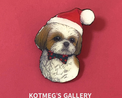 金具付♡専用♡シーグラスアート　⭐︎わんちゃんとわくわくクリスマス⭐︎ 犬　鳥 金具付♡専用♡シーグラスアート ⭐︎わんちゃんとわくわくクリスマス