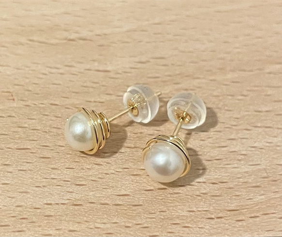 ₋螺旋₋ pearl pierce K18 ( AO1 ) 2枚目の画像