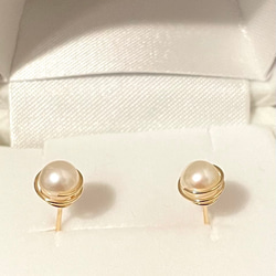 ₋螺旋₋ pearl pierce K18 ( AO1 ) 6枚目の画像