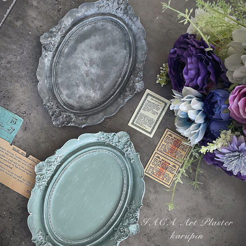 アンティークオーバルプレート/シャビーシック/アクセサリートレー