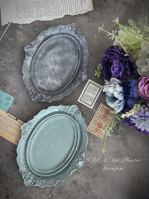 アンティークオーバルプレート/シャビーシック/アクセサリートレー