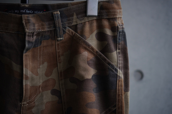 [展示作品]迷彩プリントツイルパンツ 5枚目の画像