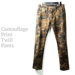 [展示作品]迷彩プリントツイルパンツ 1枚目の画像
