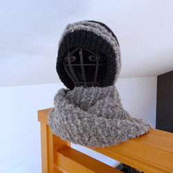 ⛄⛄防寒対策 ゆったり厚地の暖かニットマフラー帽子⛄⛄ 【送料無料】手編み 8枚目の画像