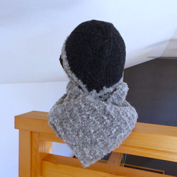 ⛄⛄防寒対策 ゆったり厚地の暖かニットマフラー帽子⛄⛄ 【送料無料】手編み 7枚目の画像