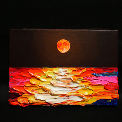 油絵 絵画【オレンジの満月】 8枚目の画像