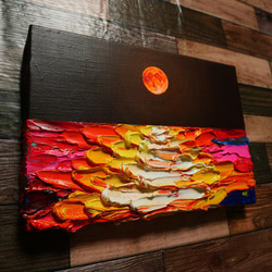 油絵 絵画【オレンジの満月】 3枚目の画像