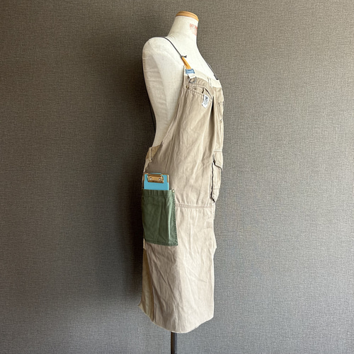 EASYSKANKING リメイクエプロン ワークエプロン カフェエプロン  