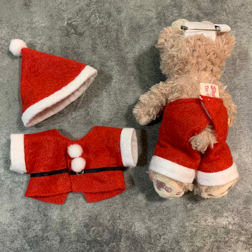 クリスマス☆14cmぬいぐるみサンタ服3点セット☆丁寧に仕立て クリスマス☆14cmぬいぐるみサンタ服3点セット☆丁寧に仕立て