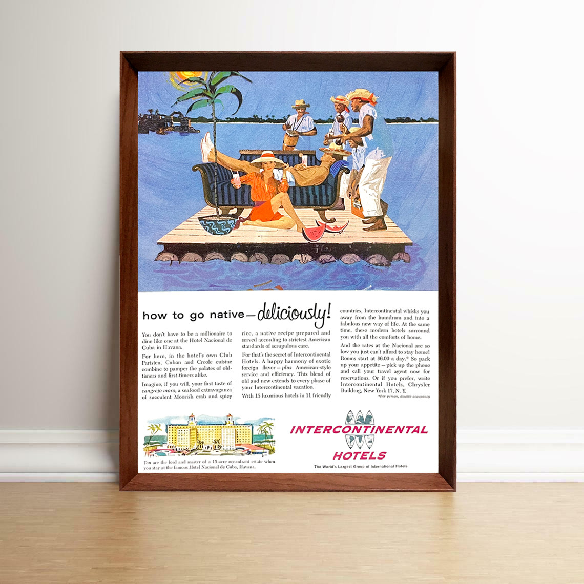 1950 Wood Frame Vintage Poster ポスター 1950 Wood Frame Vintage Poster ポスター