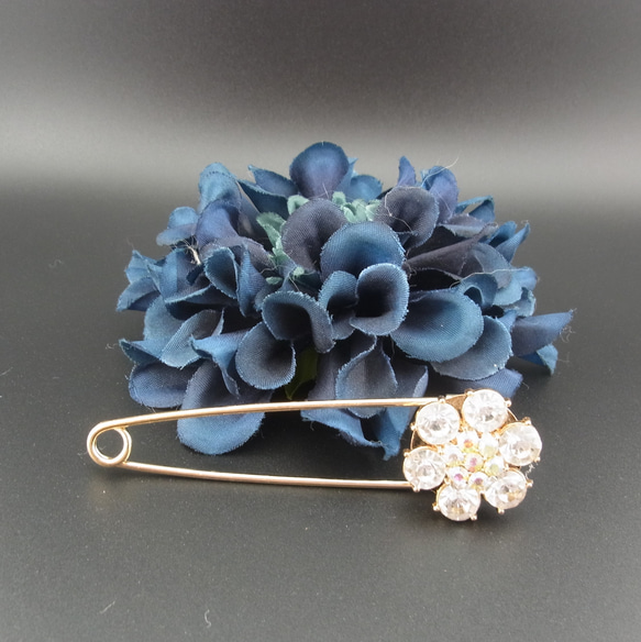 ストールピン キルトピン ブローチ ハットピン  ラインストーン ビジューゴールド 2枚目の画像