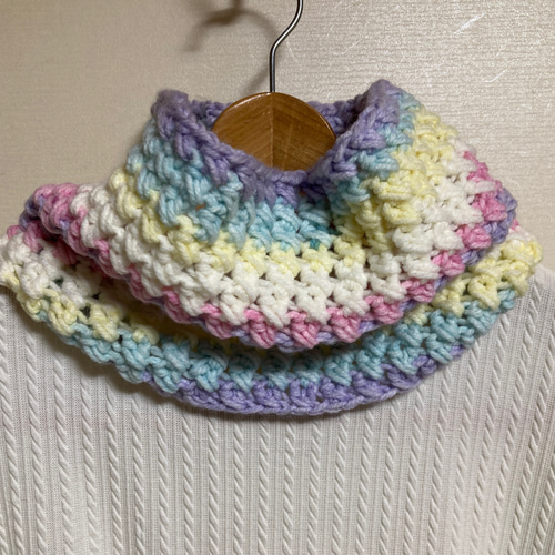 抗菌防臭》カラフルクリーンで編んだ＊夢かわスヌード＊ スヌード はな