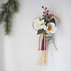 《Creema限定》椿のお正月しめ縄飾り・アーティフィシャルフラワー・お正月飾り 3枚目の画像
